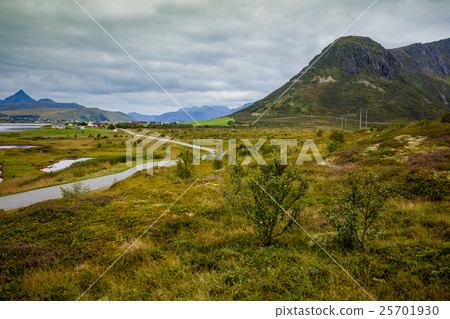 Road along fjorde. Nature of Norway 25701930