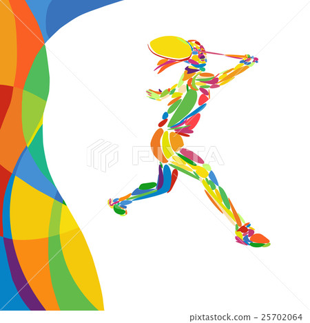 Abstract colorful pattern with Badminton player Abstract colorful pattern with Badminton player 25702064