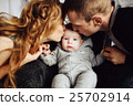 Christmas tree and happy family around 25702914