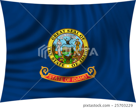 Flag of Idaho waving isolated on white 25703229