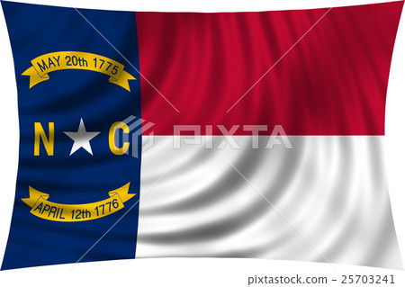 Flag of North Carolina waving isolated on white 25703241
