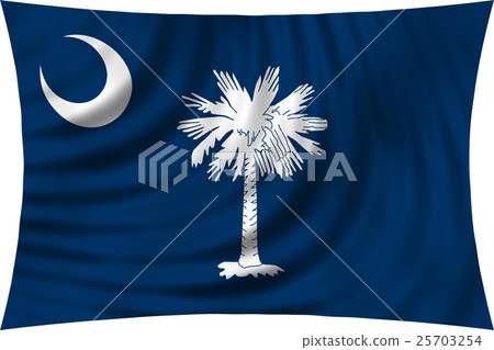 Flag of South Carolina waving isolated on white - Stock Illustration ...