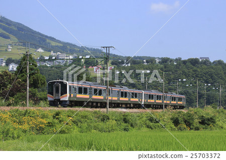 夏季岩原滑雪場和上越線E129系列 25703372