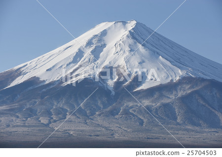 Winter white Mt. Fuji seen from Fujiyoshida City 25704503