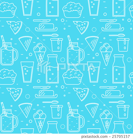 Dairy seamless pattern in line style design 25705157