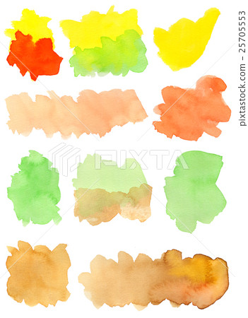 抽象和不規則形狀的手繪水彩 25705553