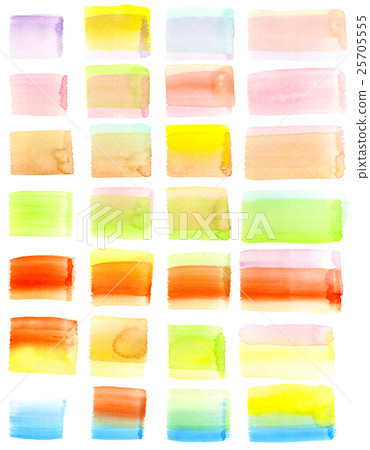 彩色，柔和的粉彩手繪水彩矩形 25705555