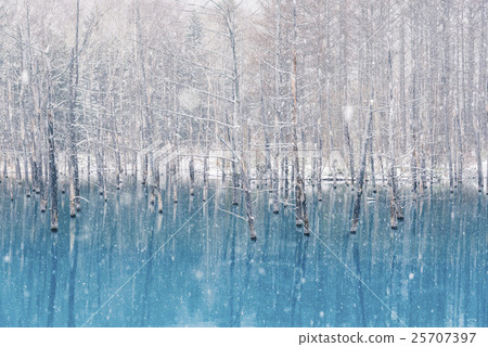 Blue pond and snow 2 25707397