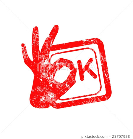 ok hand sign rubber stamp vector illustration 25707928