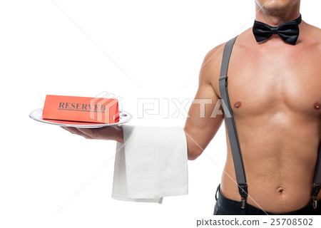 stripper naked body in the role of a waiter 25708502