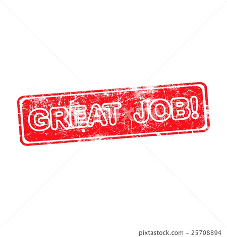 great job red grunge rubber stamp vector  25708894