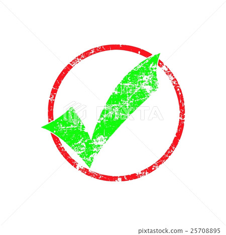 green check in red cycle grunge rubber stamp green check in red cycle grunge rubber stamp 25708895