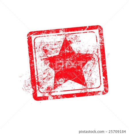 star red grunge rubber stamp - Stock Illustration [25709184] - PIXTA