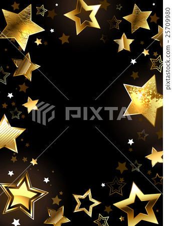 Stock Illustration: Frame with gold stars