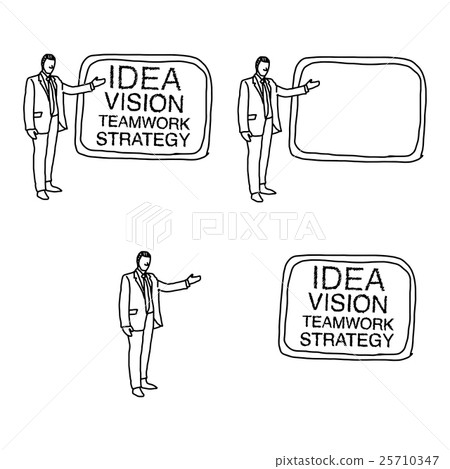 doodles of businessman present whiteboard doodles of businessman present whiteboard 25710347