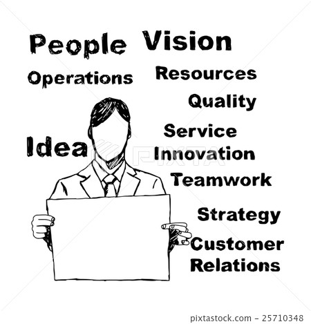 doodles of businessman holding blank sign doodles of businessman holding blank sign 25710348