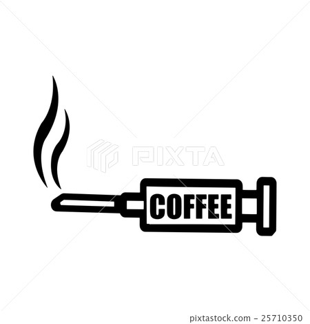 black syringe with word COFFEE and smoke black syringe with word COFFEE and smoke 25710350