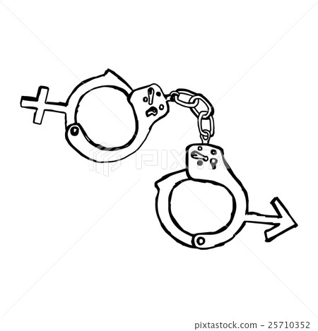 hand drawn doodles of handcuff with sex sign hand drawn doodles of handcuff with sex sign 25710352