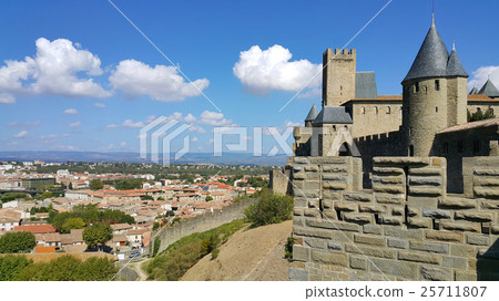 Medieval castle of Carcassonne and lower town Medieval castle of Carcassonne and lower town 25711807