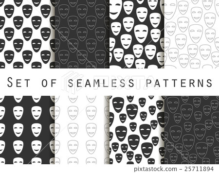Mask with a smile seamless pattern. Vector Mask with a smile seamless pattern. Vector 25711894