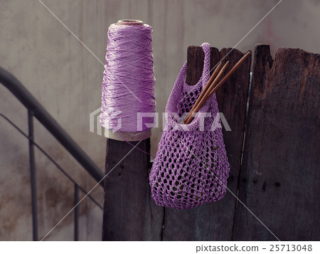 knit hand made hand bag from yarn knit hand made hand bag from yarn 25713048