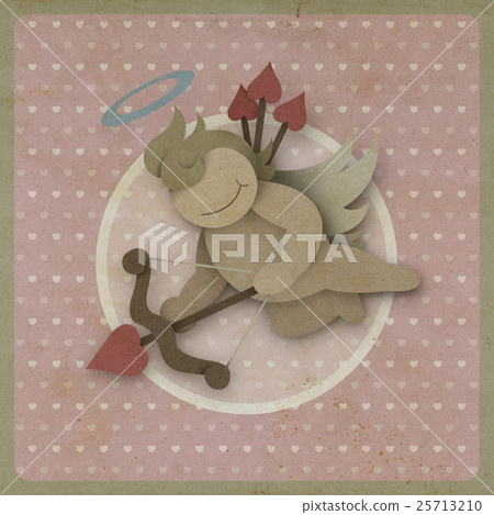 Cupid shoot bow love heart on vintage background Cupid shoot bow love heart on vintage background 25713210