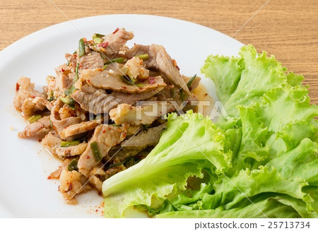 Spicy Grilled Beef Salad on A Table Spicy Grilled Beef Salad on A Table 25713734