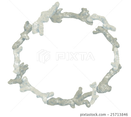 白色珊瑚框架圓 25713846