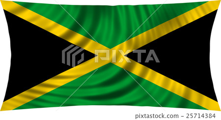 Flag of Jamaica waving isolated on white Flag of Jamaica waving isolated on white 25714384