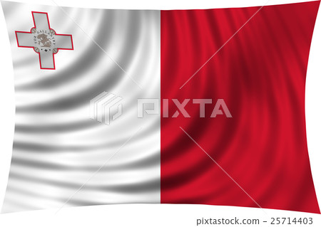Flag of Malta waving isolated on white 25714403