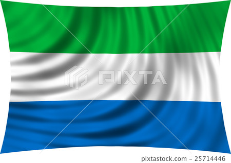 Flag of Sierra Leone waving isolated on white - Stock Illustration ...