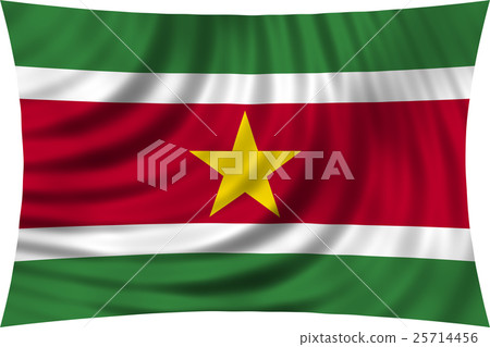 Flag of Suriname waving isolated on white 25714456