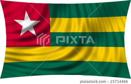 Flag of Togo waving isolated on white 25714466