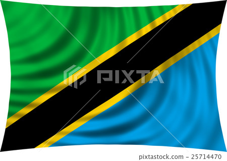 Flag of Tanzania waving isolated on white - Stock Illustration ...