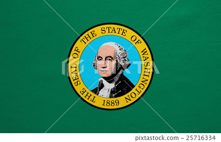 Flag of Washington state, detailed fabric texture Flag of Washington state, detailed fabric texture 25716334