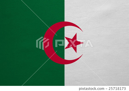 Flag of Algeria real detailed fabric texture 25718173