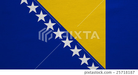 Flag of Bosnia and Herzegovina real fabric texture Flag of Bosnia and Herzegovina real fabric texture 25718187