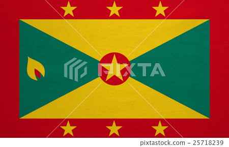 Flag of Grenada real detailed fabric texture 25718239