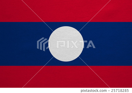 Flag of Laos real detailed fabric texture Flag of Laos real detailed fabric texture 25718285