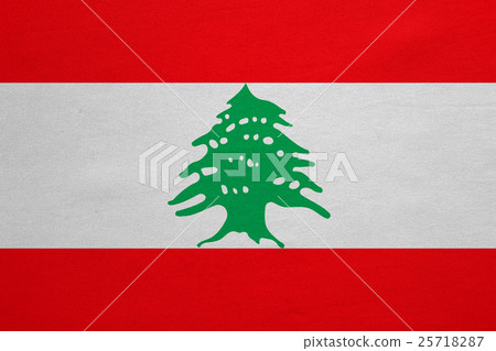 Flag of Lebanon real detailed fabric texture Flag of Lebanon real detailed fabric texture 25718287