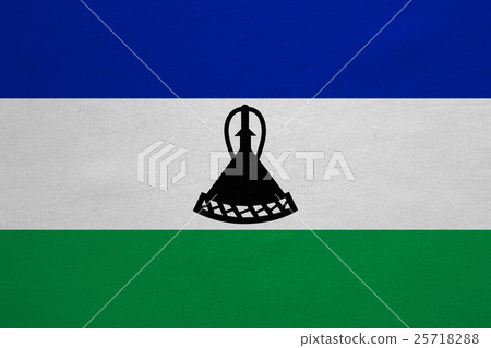 Flag of Lesotho real detailed fabric texture Flag of Lesotho real detailed fabric texture 25718288