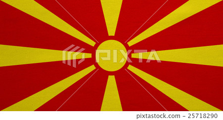 Flag of Macedonia real detailed fabric texture Flag of Macedonia real detailed fabric texture 25718290