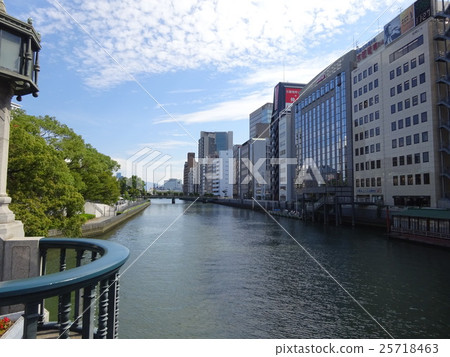 從淀屋橋看大阪，Tosabori河 25718463