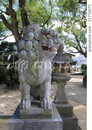 Guardian dog at Umi Hachimangu Shrine 25719075