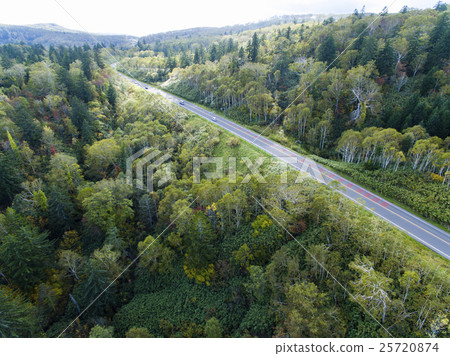 北海道的森林（中山山口附近）航拍照片 25720874