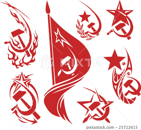 Set of red color soviet symbols Set of red color soviet symbols 25722615