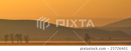 landscape with autumn morning fog 25726401