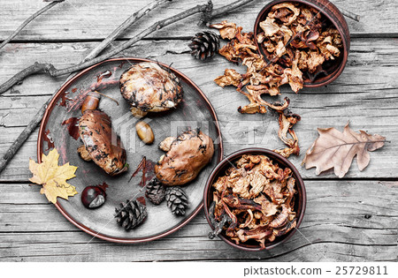 harvest of autumn mushrooms 25729811