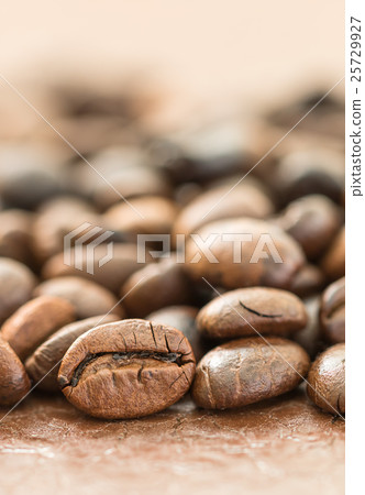 Heap of roasted brown coffee bean Heap of roasted brown coffee bean 25729927