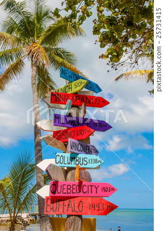 colorful sign points the way to the different colorful sign points the way to the different 25731415